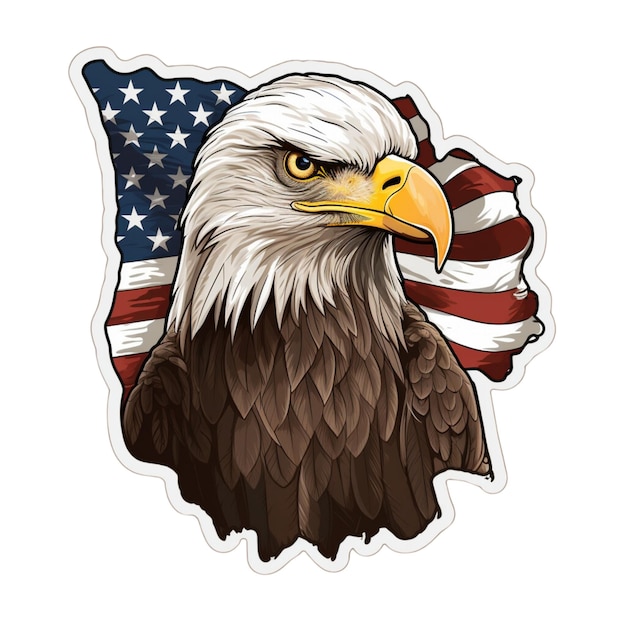 adelaar vector ontwerp met Amerikaanse vlag achter