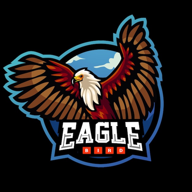 Adelaar vogel mascotte esport logo ontwerp