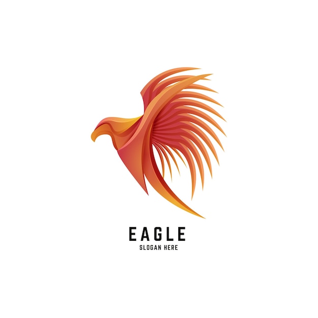 Vector adelaarsvogel gradiënt kleurrijk logo-ontwerp