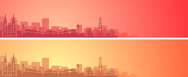 Vector adelaide prachtige skyline landschap banner