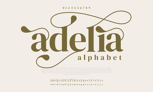 Adelia luxury elegant typography Vintage serif font wedding invitation logo music fashion property