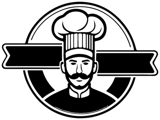 Adembenemende mooie chef-kok embleem logo vector kunst