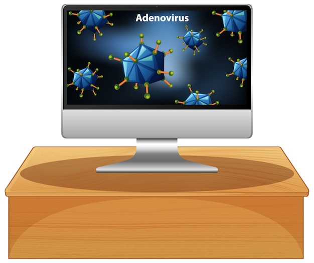 벡터 컴퓨터 화면의 아데노 바이러스