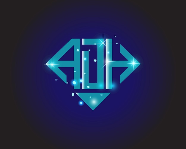 Начальный современный векторный шаблон логотипа ADH