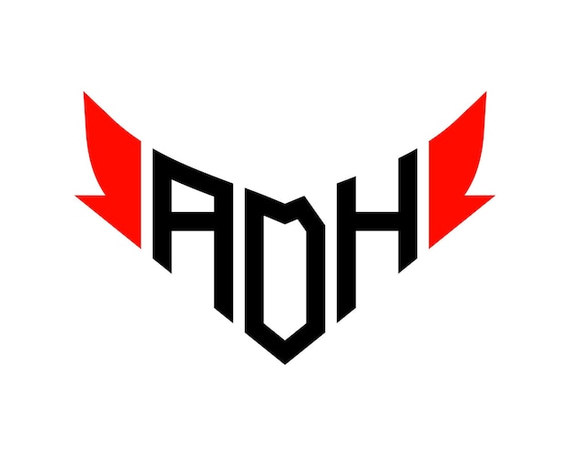 Disegno del logo delle lettere adh