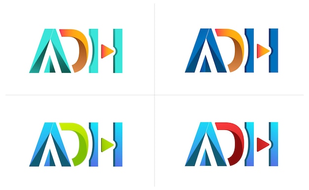 ADH letters logo design tv