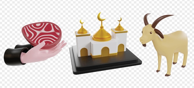 Adha mubarak 3d icon render