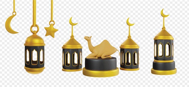 Vector adha mubarak 3d icon render