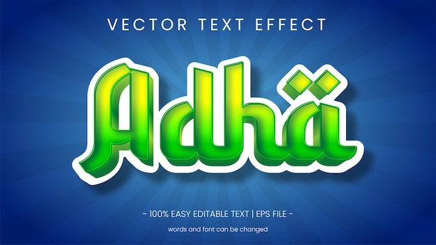 Adha text effect islamic style editable