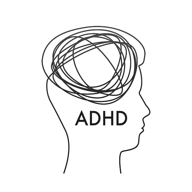 ADHD Aandachtsstoornis Prevent ADHD Vector Stock Illustratie