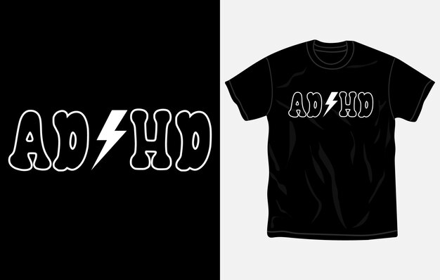 벡터 adhd 인식 tshirt 디자인 따옴표 정신 건강 tshirt 포스터 디자인 타이포그래피 tshirt