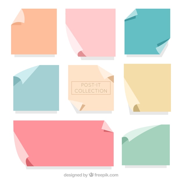 Vector adhesive notes with different colors