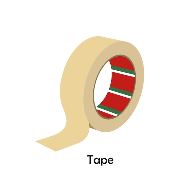 Adhesive tape color flat illustration vector work tool diy tool