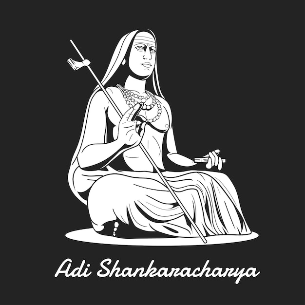 Adi Shankaracharya Indiase filosoof silhouet