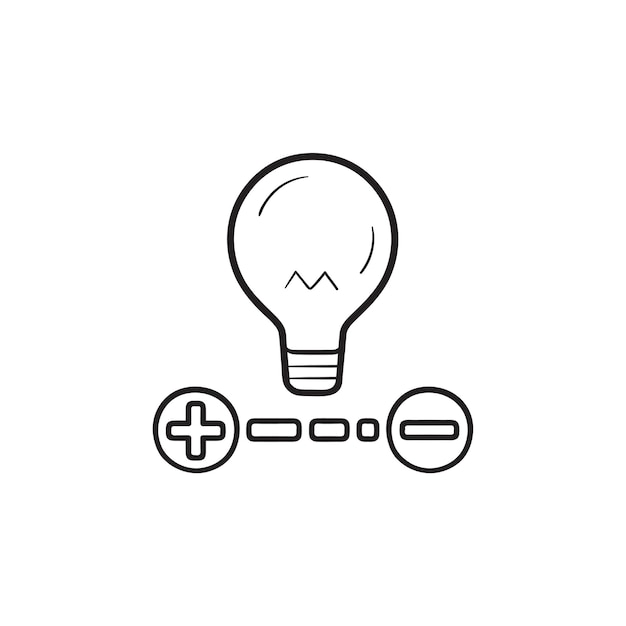 Adjust smart home bulb brightness hand drawn outline doodle icon. light power indicator, smart house concept