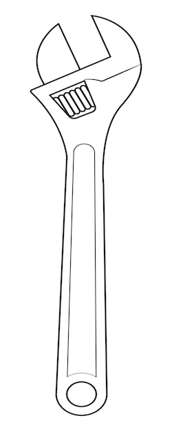 アウトラインおよびベクター形式のモンキー レンチ