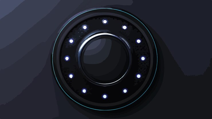 Vector adjustment round dial black button white dots