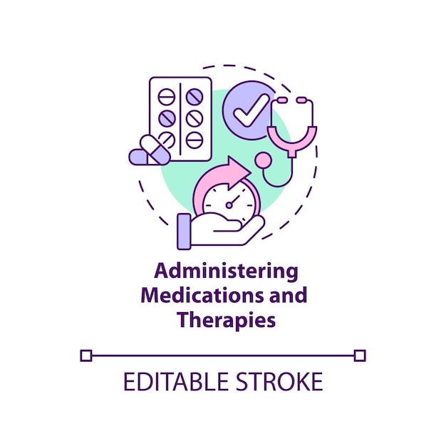 Administering medications and therapies concept icon