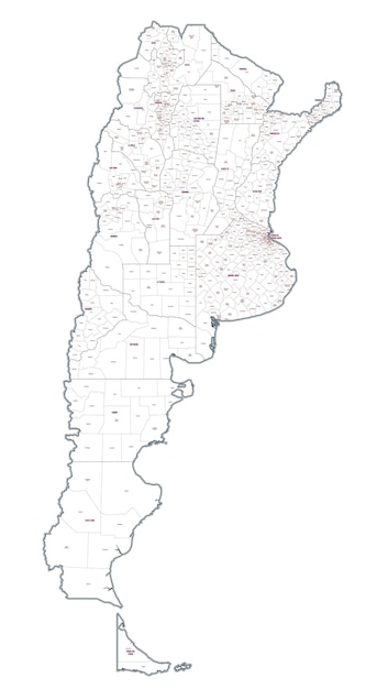 Administratieve kaart van Argentinië met regio's en provincies