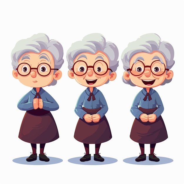 Admire the grace of grandmother classic wear in this illustration