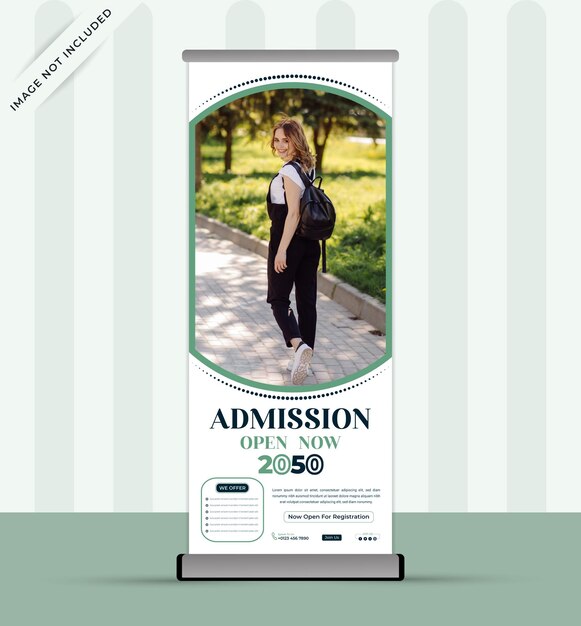 Vector admission banners in flat design with education banner