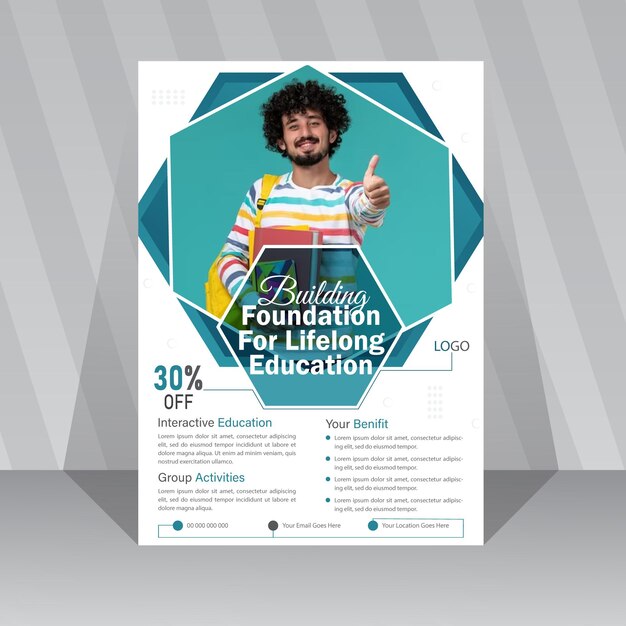 Vector admission flyer design template