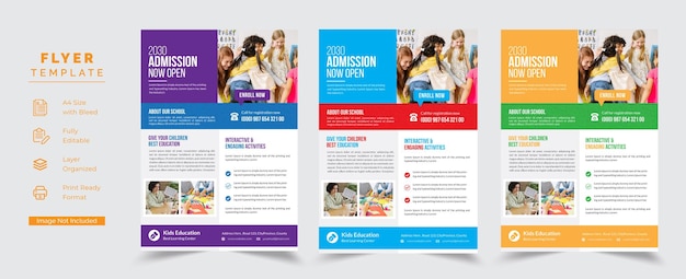 Vector admission flyer template design