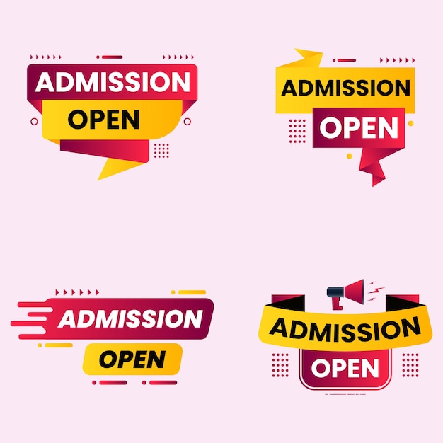 admission open banner vector set