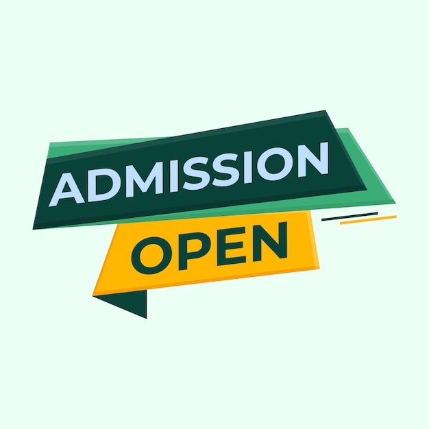 Vector admission open flat design for educational banner