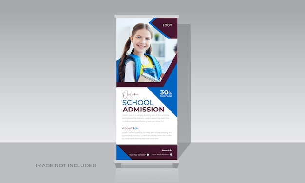 Admission roll up banner template for school college etc educational exhibition banner