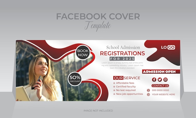 Admission social media web banner template promotion school college