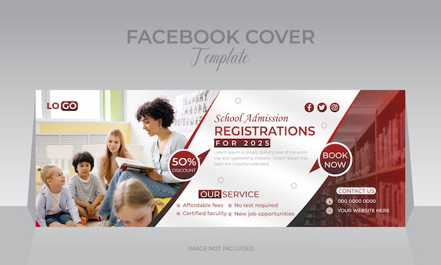 Vector admission social media web banner template promotion school college