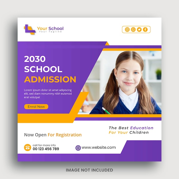 Admission test social media banner design