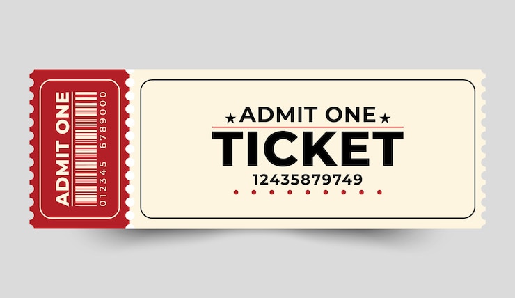 Vector admit one ticket design template for concerts parties or festivals