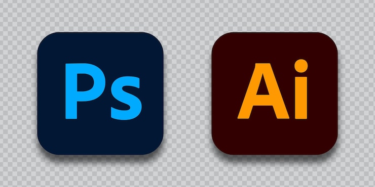 Vector adobe illustrator en photoshop software icon eps
