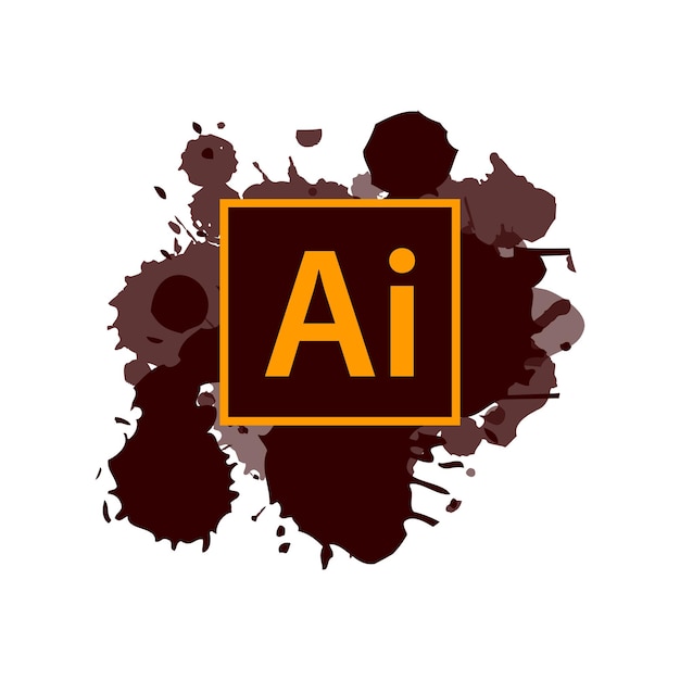 Adobe Illustrator icon Ai icon with color illustrator Square or rectangle color logo white bg