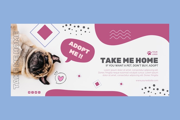 Vector adopt a pet banner template