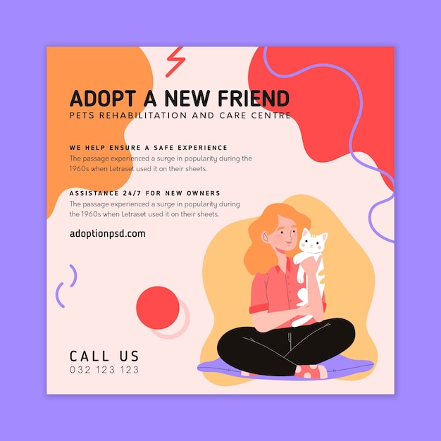 Vector adopt a pet flyer square