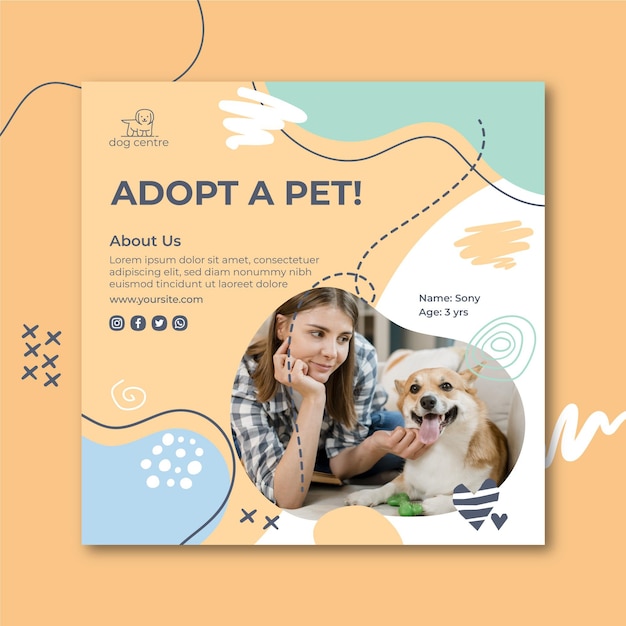 Adopt a pet flyer template