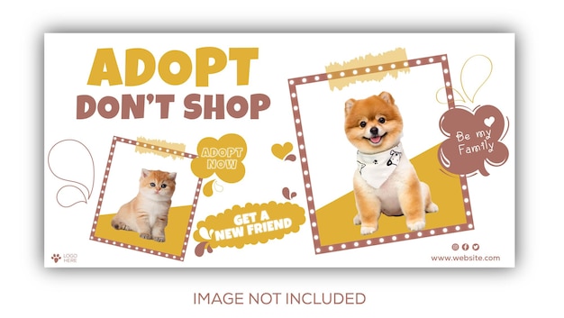 Adopt a pet social media banner