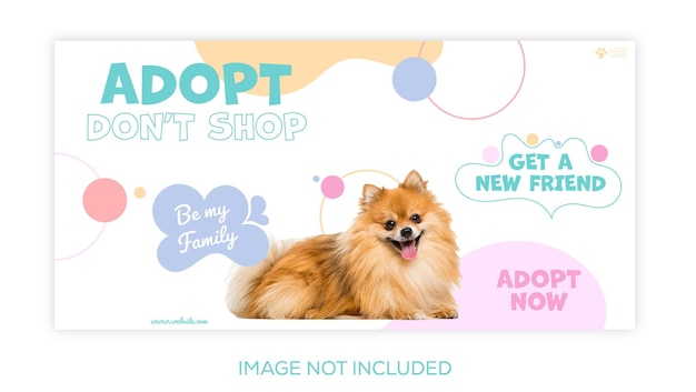 Vector adopt a pet social media banner