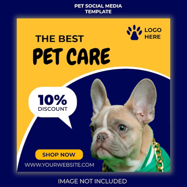 Adopt a pet social media post template design