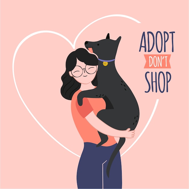 Adopt a pet with woman and dog