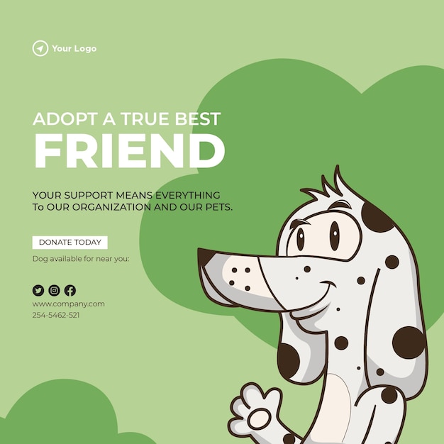 Adopt a true best friend banner design template