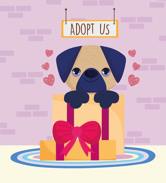 Vector adopt us dog inside gift