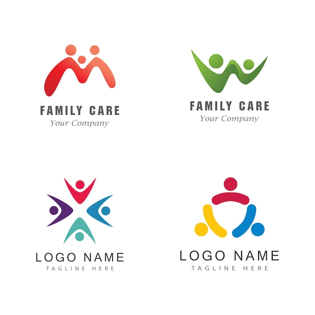 Adoptie en community care Logo sjabloon vector pictogram