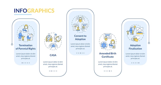 Vector adoptie wetten rechthoek infografische sjabloon mobiele app scherm