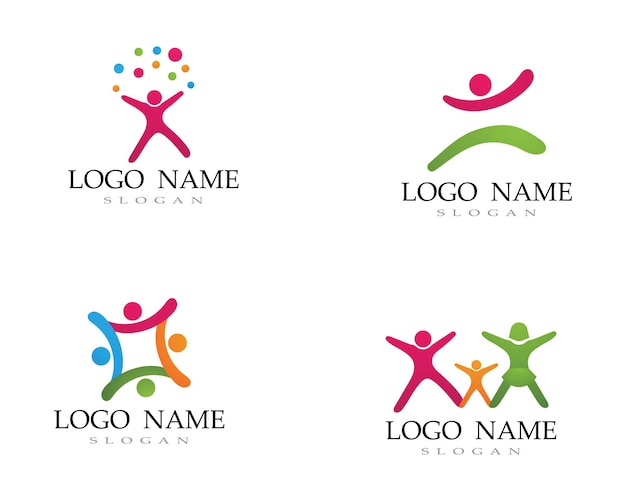 Adoption children logo and symbol health vector