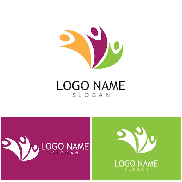 Adoption and community care logo template vector