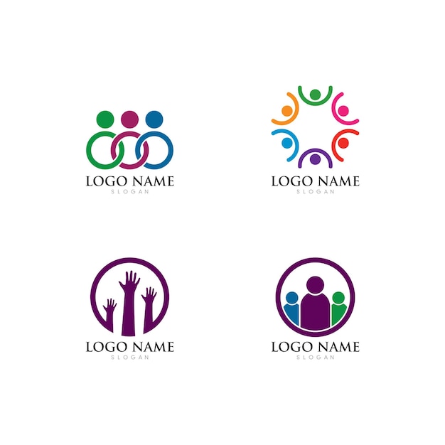 Adoption and community care Logo template vector